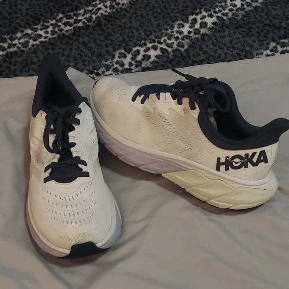 Hoka Womens White and Navy Sneakers - Picture 1 of 14